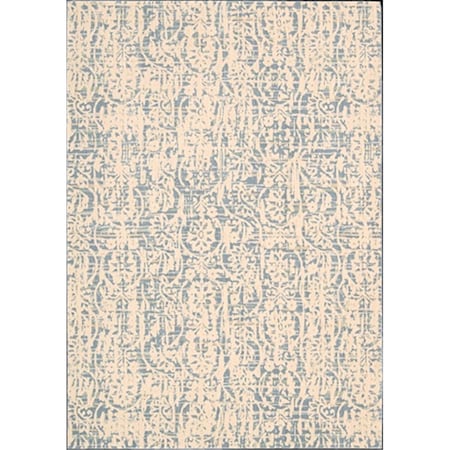 Nourison Nepal Area Rug Collection Ivory Blue 5 Ft 3 In. X 7 Ft 5 In. Rectangle 99446151629